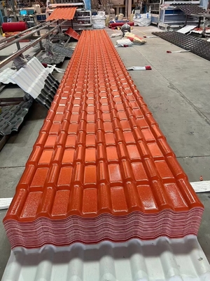 Chiều rộng 1040mm Tấm lợp bằng nhựa tổng hợp Asa Vật liệu PVC tráng phủ Phong cách Tây Ban Nha